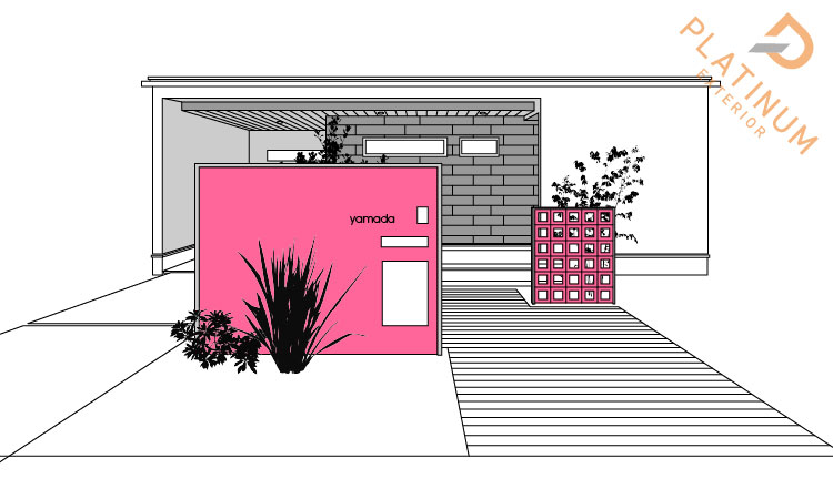 ファサードエクステリア（ウォール型）の設置イメージ