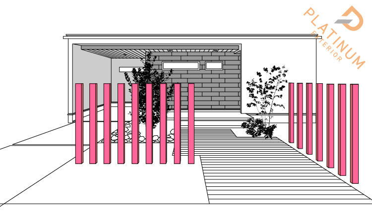 ファサードエクステリア（ポール型）の設置イメージ
