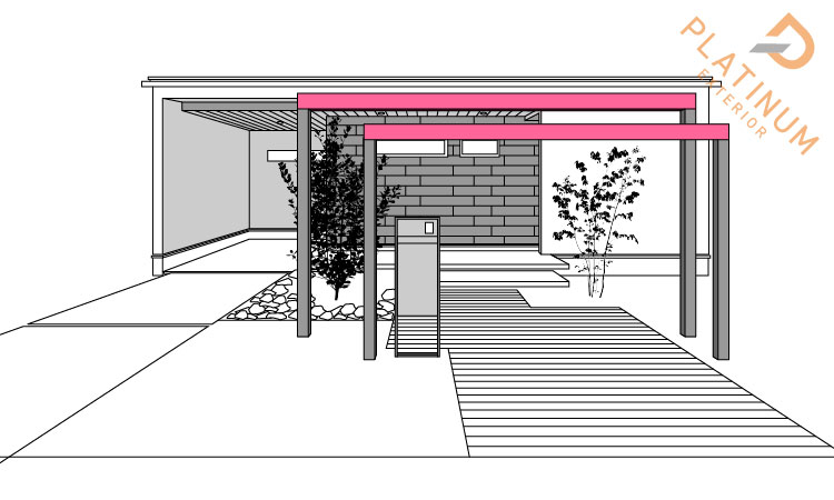 ファサードエクステリア（アーチ型）の設置イメージ